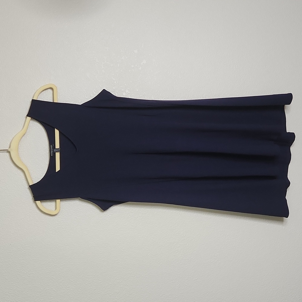 Eileen Fisher vneck navy blue dress, size PL